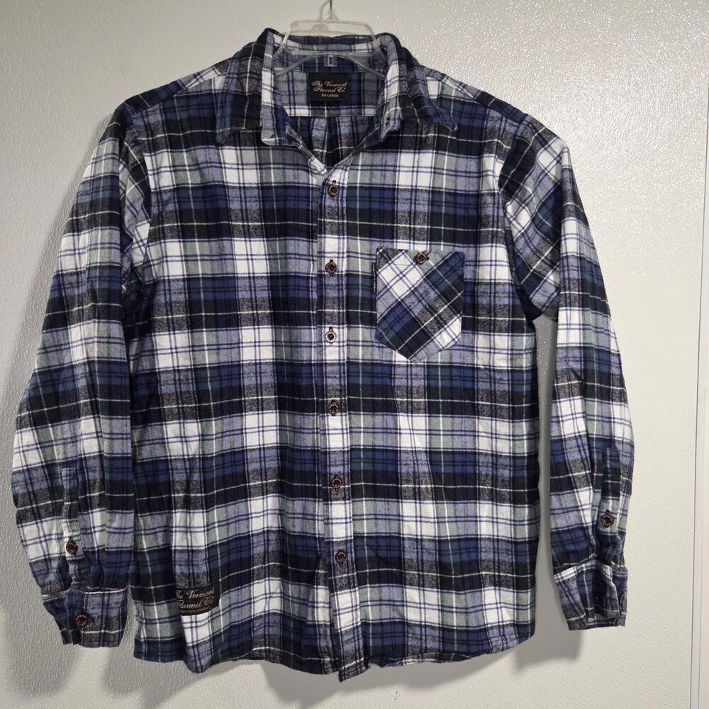 The Vermont Flannel Co. XXL Blue & Green Thick Soft Long Sleeve Button Shirt